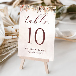 Tarjeta De Mesa Elegante Boda Floral Boho
