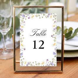 Tarjeta De Mesa Elegante Boda floral de acuarela neutra