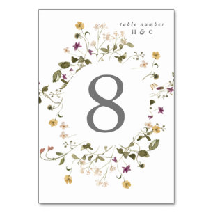 Tarjeta De Mesa Elegante Boda Floral de Flor Silvestre Seca Pampas