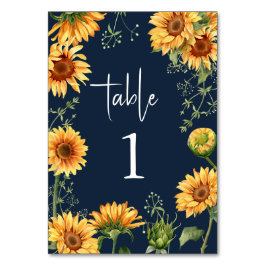Tarjeta De Mesa Elegante Boda floral de girasol de verano