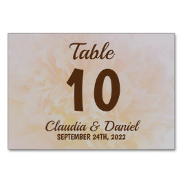 Tarjeta De Mesa Elegante boda floral de peones polvorientos