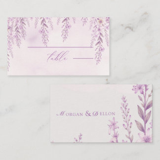 Tarjeta De Mesa Elegante Boda Floral Lavanda Tono Rosa Suave