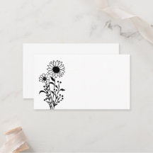 Elegante Boda floral Minimalista blanco negro