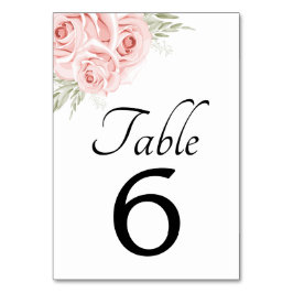 Tarjeta De Mesa Elegante Boda floral Rubor rosa rosa