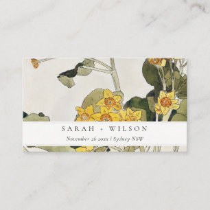 Tarjeta De Mesa Elegante Boda floral Rústico Amarillo Daffodil