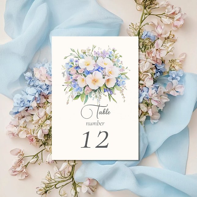 Tarjeta De Mesa Elegante Boda floral sofisticado (Subido por el creador)