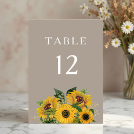 Tarjeta De Mesa Elegante Boda Floral Taupe