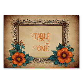 Tarjeta De Mesa Elegante Boda floral vintage