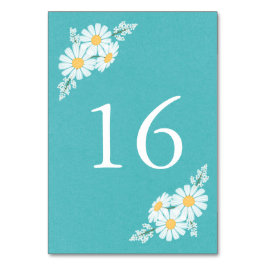 Tarjeta De Mesa Elegante Boda Floral White Daisies
