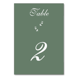 Tarjeta De Mesa Elegante Boda formal de escritura verde salada