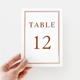 Tarjeta De Mesa Elegante Boda formal de Terracota