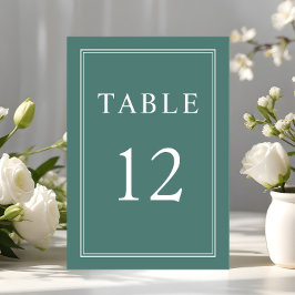 Tarjeta De Mesa Elegante Boda Formal Esmeralda Verde