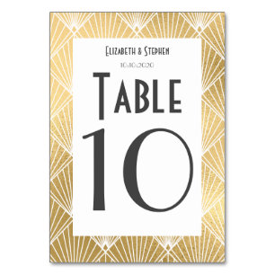Tarjeta De Mesa Elegante Boda Gatsby Deco de los Años 20