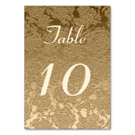 Tarjeta De Mesa Elegante Boda Gold Moderno