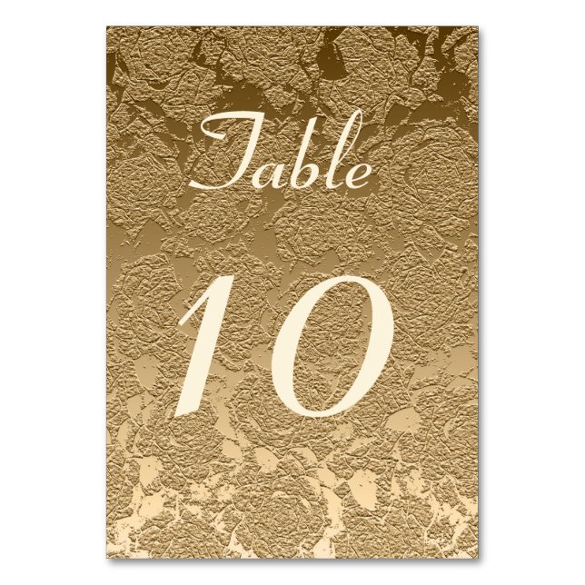 Tarjeta De Mesa Elegante Boda Gold Moderno (Anverso)