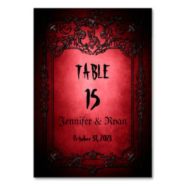 Tarjeta De Mesa Elegante Boda gótico de Halloween