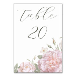 Tarjeta De Mesa Elegante Boda Jardín de Rosas Rosa