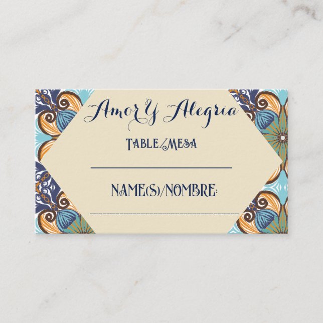 Tarjeta De Mesa Elegante Boda mexicano (Anverso)