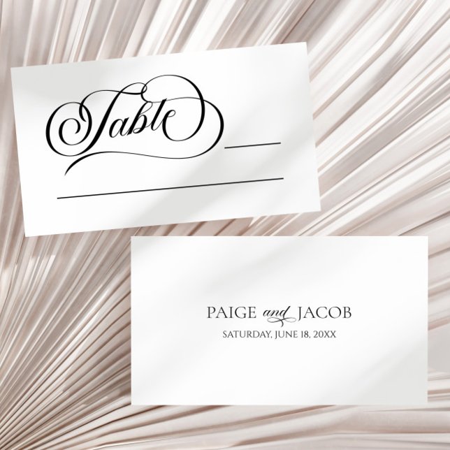 Tarjeta De Mesa Elegante Boda Minimalista clásico (Subido por el creador)