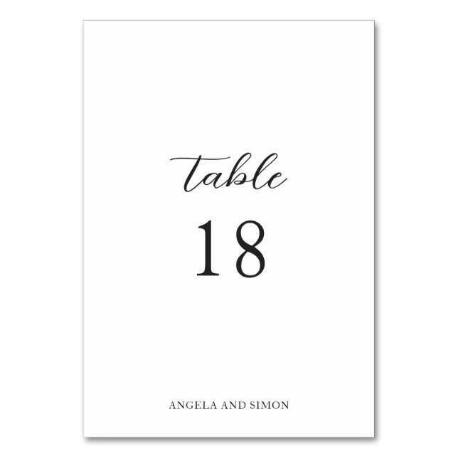 Tarjeta De Mesa Elegante Boda Moderna Neutral (Anverso)