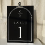 Tarjeta De Mesa Elegante Boda moderno de arco monograma<br><div class="desc">Elegante número de mesa del Boda del Arco de Monograma Moderno</div>
