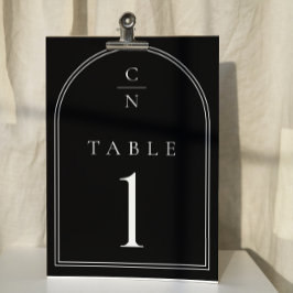 Tarjeta De Mesa Elegante Boda moderno de arco monograma