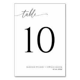Tarjeta De Mesa Elegante Boda moderno de caligrafía negra 10