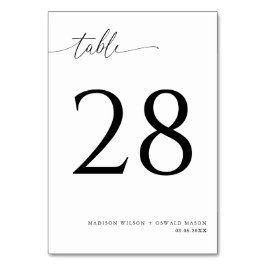 Tarjeta De Mesa Elegante Boda moderno de caligrafía negra 28
