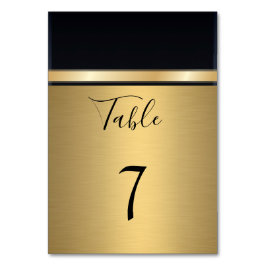 Tarjeta De Mesa Elegante boda moderno de oro/negro