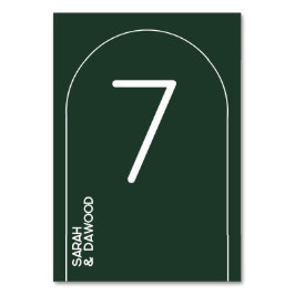 Tarjeta De Mesa Elegante Boda musulmán blanco verde verde Minimali