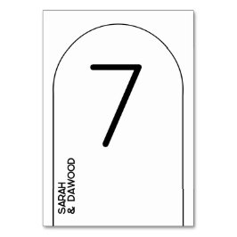 Tarjeta De Mesa Elegante Boda musulmán blanco y Minimalista