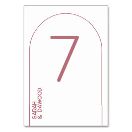 Tarjeta De Mesa Elegante Boda musulmán de la Rosa Blanca Minimalis