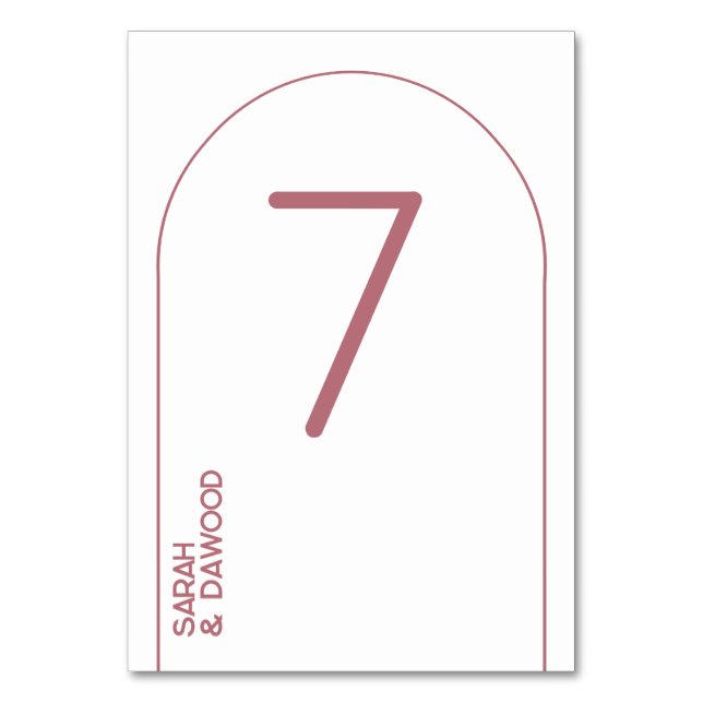 Tarjeta De Mesa Elegante Boda musulmán de la Rosa Blanca Minimalis (Anverso)