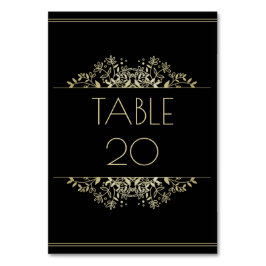 Tarjeta De Mesa Elegante Boda negro y oro
