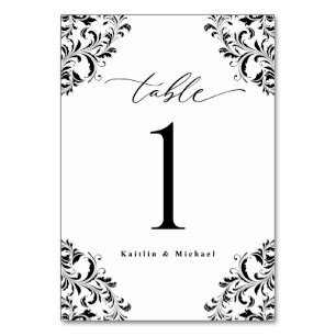 Tarjeta De Mesa Elegante Boda pequeño clásico de época