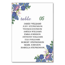 Tarjeta De Mesa Elegante Boda personalizada de Flor Púrpura