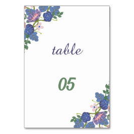 Tarjeta De Mesa Elegante Boda personalizado de la flor púrpura