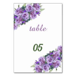 Tarjeta De Mesa Elegante Boda personalizado de la flor púrpura