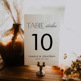 Tarjeta De Mesa Elegante Boda personalizado en blanco y negro