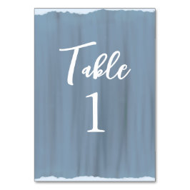 Tarjeta De Mesa Elegante Boda pintado de pizarra azul Faux Glass