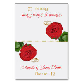 Tarjeta De Mesa Elegante Boda Rojo Rojo Cartas de mesa