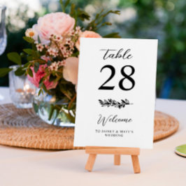 Tarjeta De Mesa Elegante Boda Romántico de Verdor