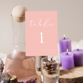 Tarjeta De Mesa Elegante Boda rosado del Pastel Primavera