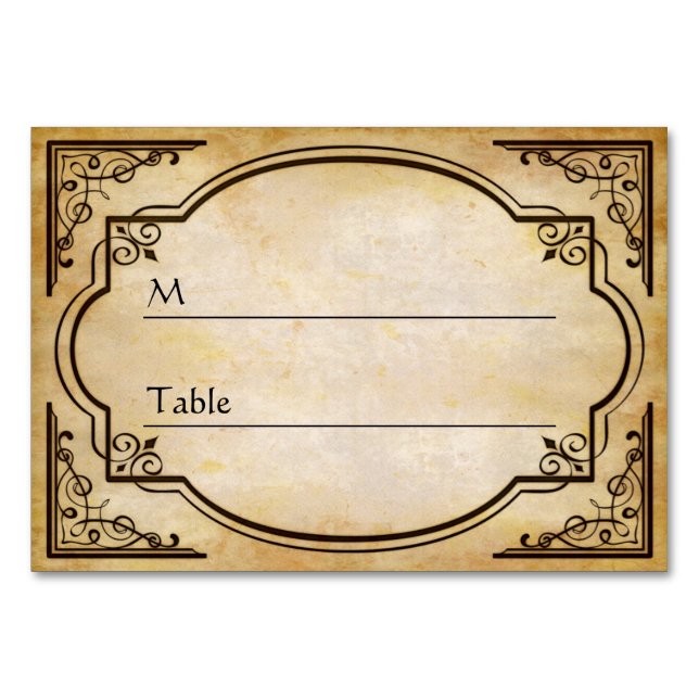 Tarjeta De Mesa Elegante Boda ruso angustiado (Anverso)
