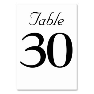 Tarjeta De Mesa Elegante Boda Rústico Clásico Negro y Blanco Ta
