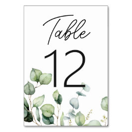 Tarjeta De Mesa Elegante Boda Rústico Eucalyptus Greenery