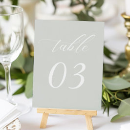 Tarjeta De Mesa Elegante Boda Sage Green