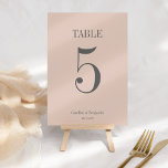 Tarjeta De Mesa Elegante Boda sencillo elegante Rubor elegante y e<br><div class="desc">Esta sencilla y elegante tarjeta numérica aporta un toque de sofisticación a su decoración boda. Con un fondo suave y ruidoso y números audaces, fáciles de leer, está diseñado para ser hermoso y práctico a la vez. Personalizada con sus nombres y fecha de boda, esta tarjeta aporta un toque especial...</div>