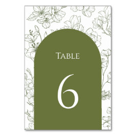 Tarjeta De Mesa Elegante Boda verde azulado botánico floral