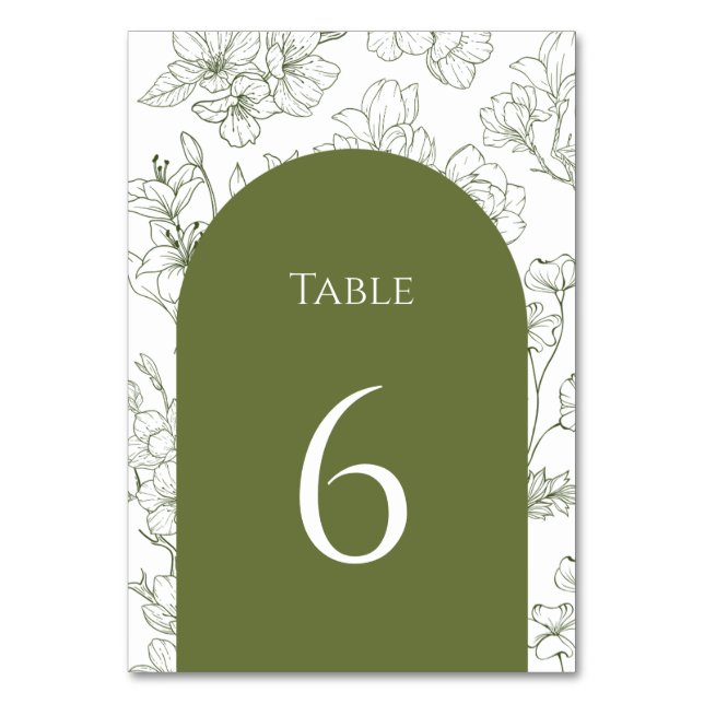 Tarjeta De Mesa Elegante Boda verde azulado botánico floral (Anverso)